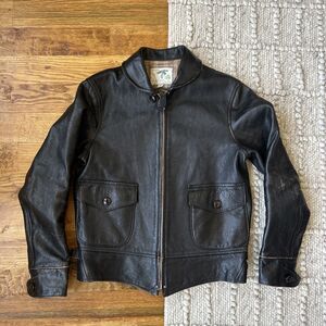 Himel Bros Shinki Horsehide Heron A-1 Custom Leather Jacket Men 38 Black Bespoke